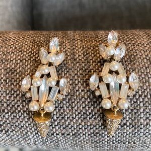 Jcrew crystal pearl dangle earrings